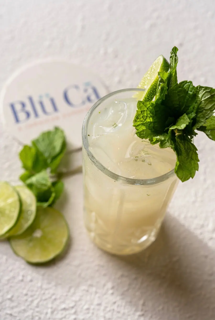 Lime and mint highball